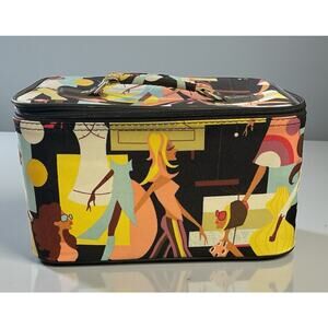 Hard Makeup Cosmetic Case Travel Luggage Vanity Mirror Retro Looking Carry On